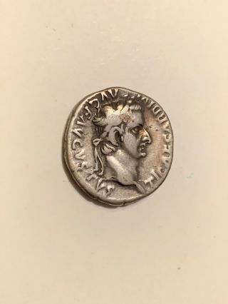 Tiberius AR Denarius Silver Roman Coin 17 - 37 AD 2