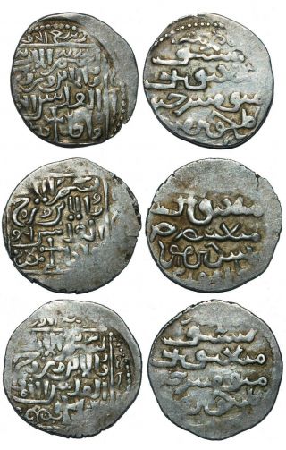 Georgian - Hulaguid Ilkhans,  Ar Dirhams,  Different Type Cross,  3 Coin,  Tiflis Min