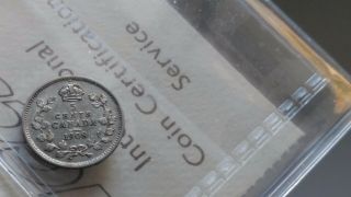 1908 Canada Silver 5 Cents Coin - ICCS VF - 30 Large 8 - Old ICCS 2 Letter Holder 4
