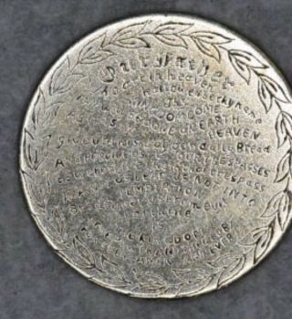 Victorian Love Token Silver And Engraved Lords Prayer Coin