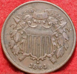 1864 Copper Philadelphia Two Cent Coin