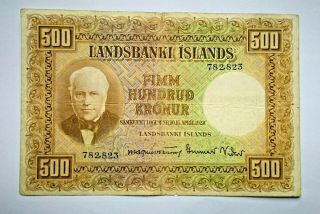 500 Kronur,  1928 Year,  Iceland