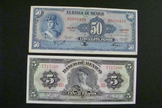 Mexico 5 - 20 - 50 Pesos 1963 Crisp Xf/unc