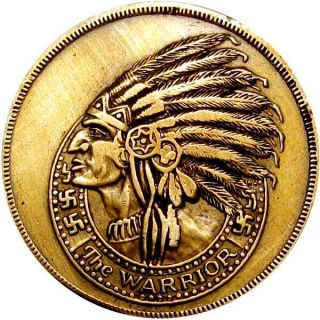 Pre 1933 Sioux City Iowa Good Luck Swastika Token The Warrior Indian Chief