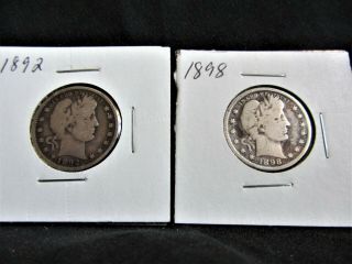 1892 And 1898 Barber Quarters