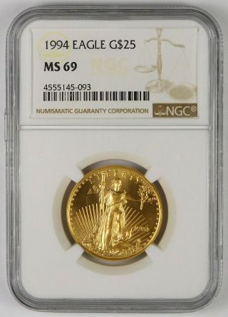 1994 $25 American Gold Eagle - Ngc Ms 69