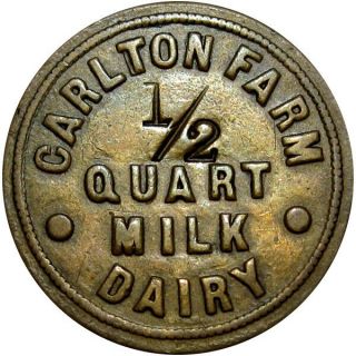 1895 Toronto Ontario Canada Good For Token Carlton Farm Dairy Breton 809