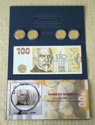 100 Korun 2019 - Alois Rasin - First Czech Commemorative Banknote,  UNC 5