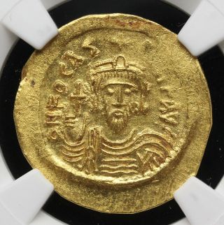 Phocas,  Ad 602 - 610,  Gold Solidus,  Ngc Ch Au