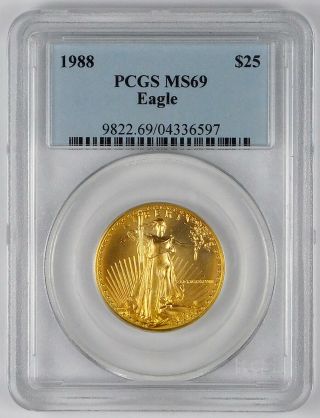 1988 $25 American Gold Eagle - Pcgs Ms 69