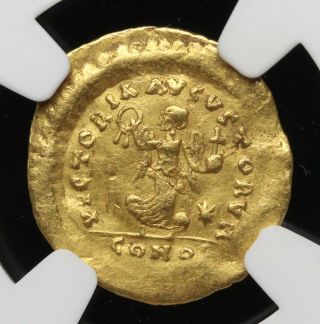Anastasius,  AD 491 - 518,  Gold Tremissis,  NGC Ch VF 2