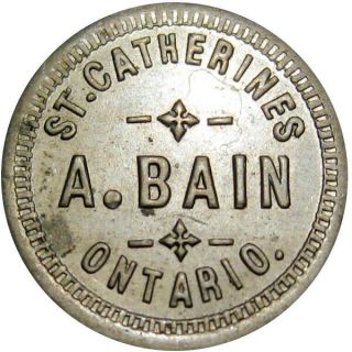 1887 St Catherines Ontario Canada Good For Token A Pain 5 Cents Breton 750