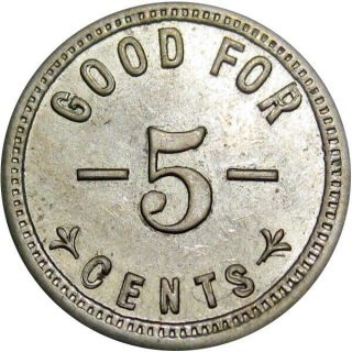 1887 St Catherines Ontario Canada Good For Token A Pain 5 Cents Breton 750 2