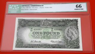Australia 1961 1 Pound P.  34a Choice Unc Scarce Grade 66