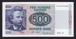 Norway - 500 Kroner,  1996 - P 44c - Aunc