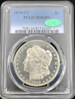 1878 - Cc Morgan Silver Dollar Pcgs Ms64pl Cac Looks Nicer