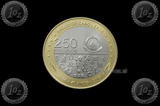 Cape Verde 250 Escudos 2015 (independence) Comm Bi - Metallic Coin (km 55) Unc