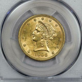 1906 - O $10 Liberty Gold Eagle Pcgs Ms61 Touch Orleans Date