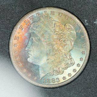 1883 - Cc Morgan Silver Dollar Gsa Ngc Ms66 Cac Vibrant Rainbow Toning