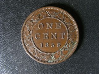 1 Cent 1858 Canada Large One Penny Coin Queen Victoria 1c 1¢ Ef - 40