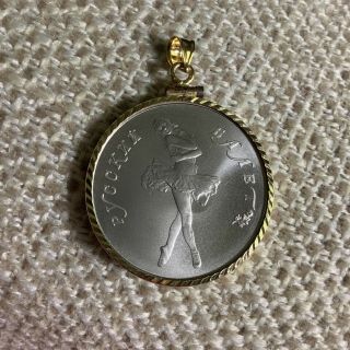 1990 Ussr 1/2 Oz Palladium Ballerina Coin (10 Rubles) In 14k Gold Bezel