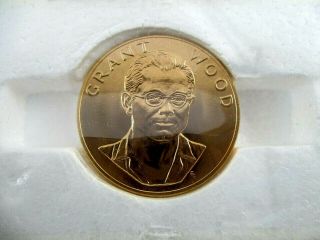 1980 United States 1 oz Gold Grant Wood American Arts Medallion Coin Grade BU 2