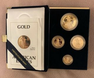 1992 American Gold Eagle Proof Set 4 Coins Total W/