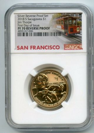 2018 S Sacagawea Reverse Jim Thorpe Ngc Pf70 First Day Of Issue 4855167 - 006