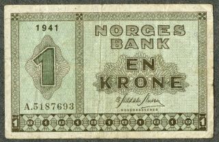 Norway 1 Krone 1941 F