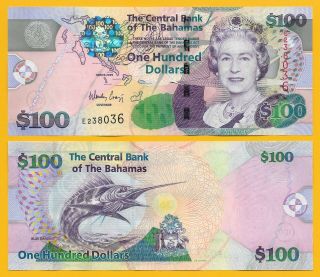 Bahamas 100 Dollars P - 76 2009 Unc Banknote