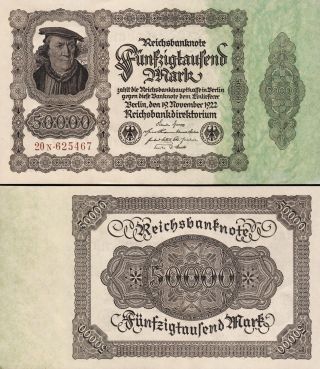 Germany,  50000 Mark,  1922,  Aunc About Unc,  P - 79,  Watermark,  Large Banknote