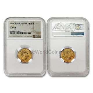 Hungary 1890kb 20 Francs Gold Ngc Xf45 Sku 7005