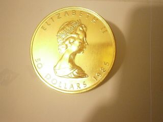 One Oz 9999 Pure Gold Coin1985 Uncirculated