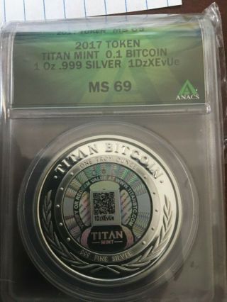 2017 Titan 1/10th Bitcoin One Oz 999 Silver funded loaded like casascius lealana 3