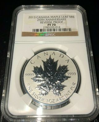 2013 Canada Silver Maple Leaf Reverse Proof Set - Ngc Pf70 - 5 Piece