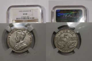 1925 Canada Nickel The Key Date Ngc Xf40 Inv 356b - 11
