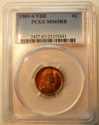 1909 S Vdb Lincoln Head Cent - Pcgs Certified Ms 65 Rb