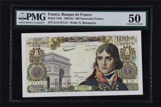 1959 - 64 France Banque De France 100 Nouveaux Francs Pick 144a Pmg 50 About Unc