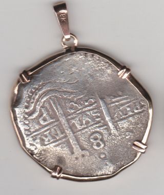8 Reales Coin From Shipwre 1699 Silver Spanish Treasure Cob Coin Jewelry Pendant
