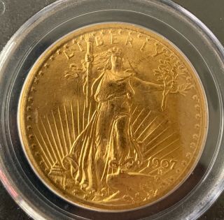 Authentic 1907 US Gold $20 Saint - Gaudens Double Eagle - PCGS MS66 3