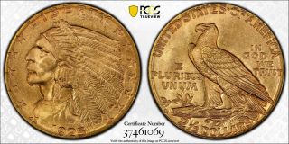 1925 - D Us Gold $2.  50 Indian Head Quarter Eagle - Pcgs Ms65