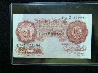 10 Ten Shillings Bank Of England About Uncirculated Chrisp Bank Note