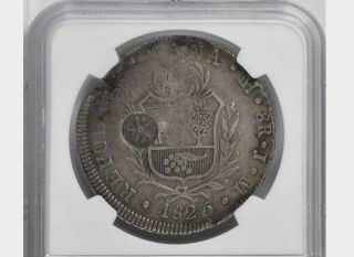 1841 Guatemala 8 Reales Counterstamped 1825 Peru 8 Reales NGC VF 30 Scarce Host 2