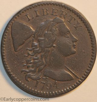 1794 S61 R4 Liberty Cap Large Cent Head Of 1794 Very Fine,  Starts 1c