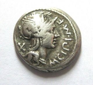 Denar Of Roman Republic M.  Cipivs M.  F.  115 - 114 Bc.  Rv.  Victory In Biga
