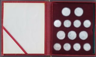Moscow Ussr Authentic 1980 Olympic Games Silver Rouble 28pc Proof Coin Set Case
