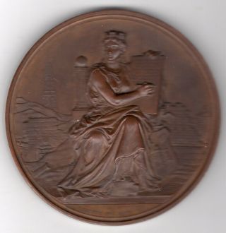 1874 Belgian Medal To Commemorate The Visit Of The Royal Family To Antwerp