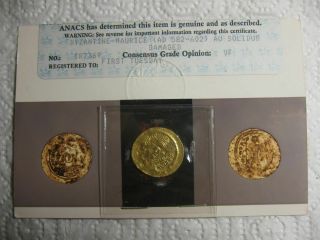 582 - 602 Ad Vf Maurice Tiberius Roman Byzantine Empire Gold Solidus