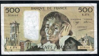500 Francs Pascal 1988
