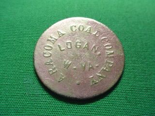 Wv Coal Scrip Token 25¢ Aracoma Coal Company - Logan - Wv - Logan Ccounty